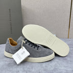 Beige Suede Cupsole Low-Top - Men's