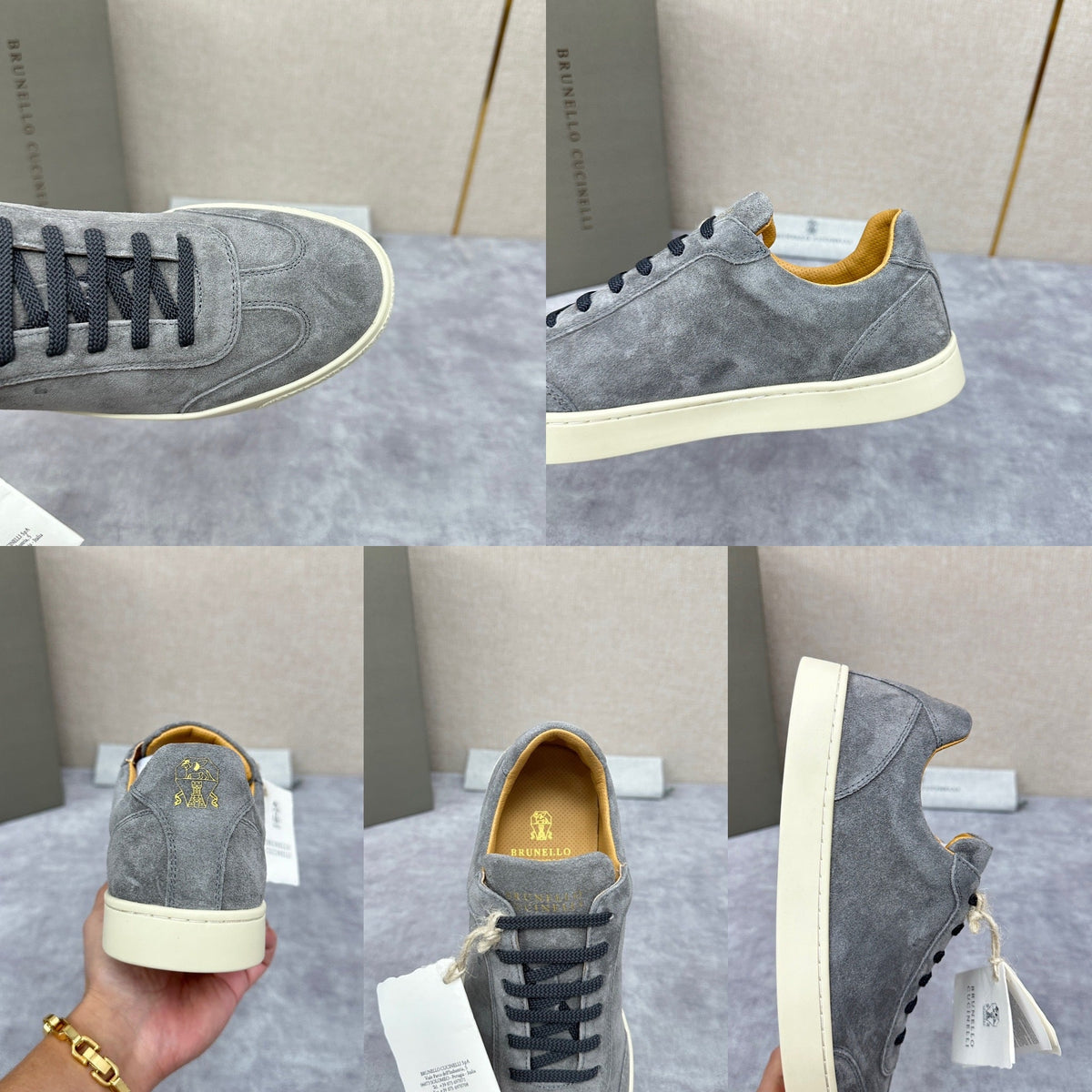Beige Suede Cupsole Low-Top - Men's