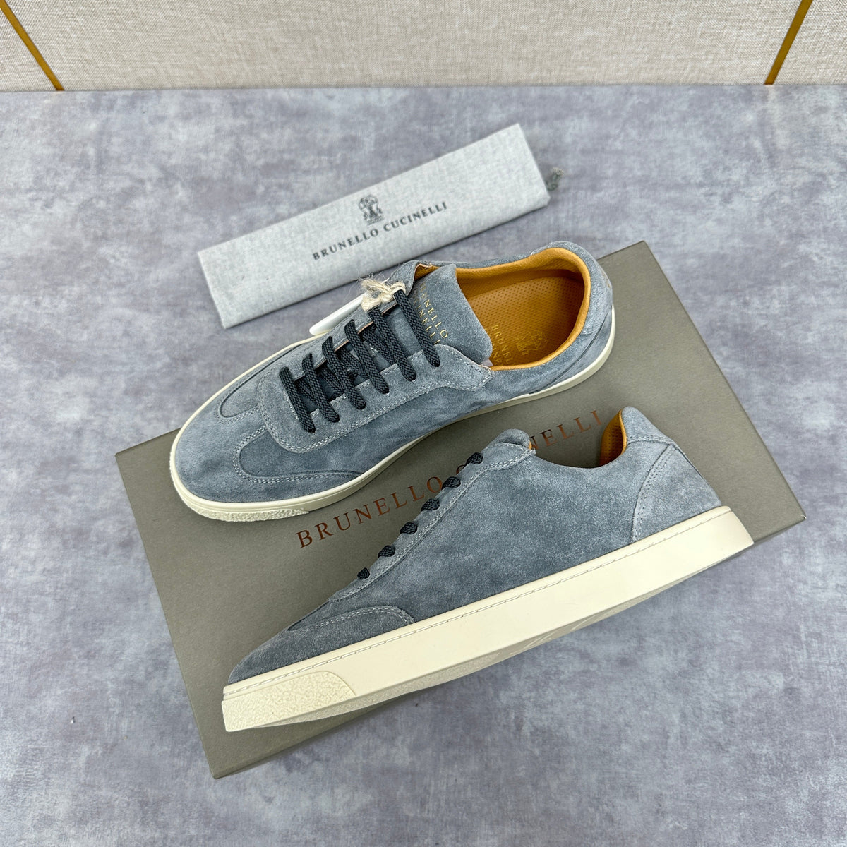 Blue Suede Cupsole Low-Top - Men's