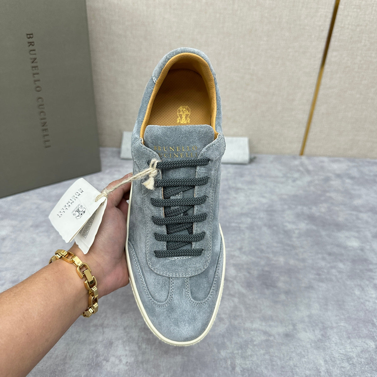 Blue Suede Cupsole Low-Top - Men's