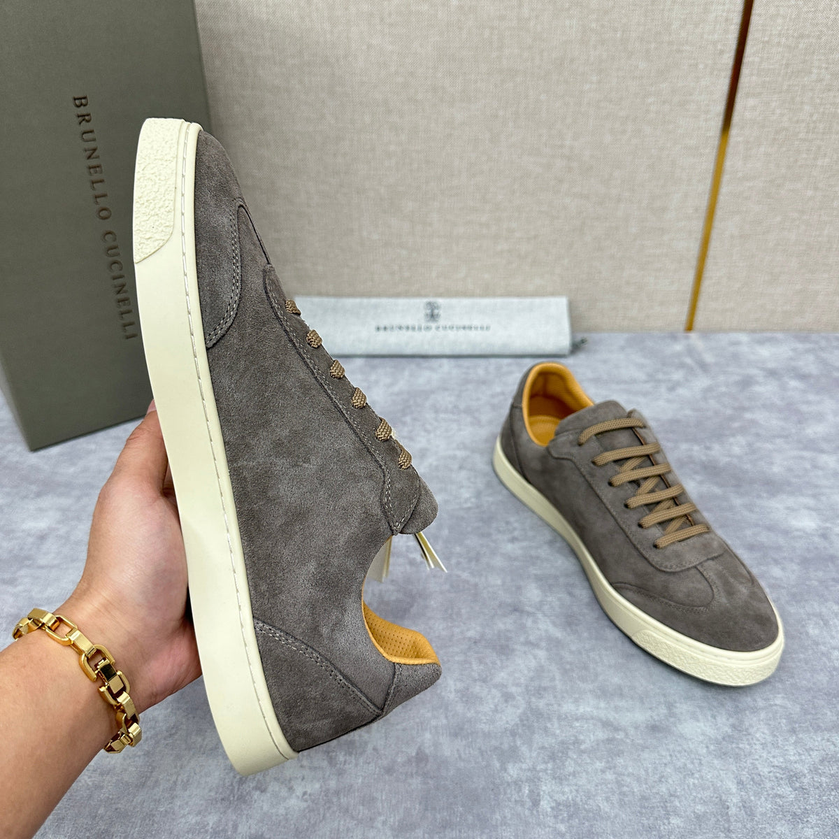 Blue Suede Cupsole Low-Top - Men's
