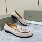 Grey Suede Tassel Loafer - Men's