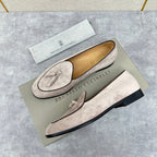 Grey Suede Tassel Loafer - Men's