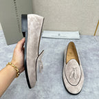 Grey Suede Tassel Loafer - Men's