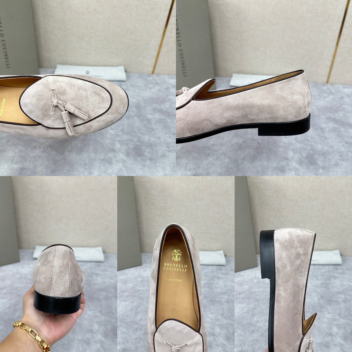 Grey Suede Tassel Loafer - Men's