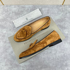 Grey Suede Tassel Loafer - Men's