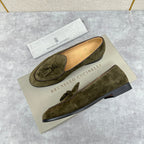 Grey Suede Tassel Loafer - Men's