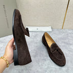 Beige Suede Tassel Loafer - Men's