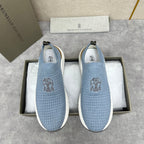 Cream Knit Quilted Sock Runner - Men's