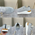Cream Knit Contrast Sole Runner - Men's