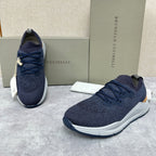 Cream Knit Contrast Sole Runner - Men's