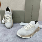 Cream Knit Ribbed Runner - Men's
