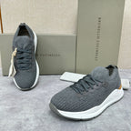 Cream Knit Ribbed Runner - Men's