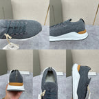 Cream Knit Ribbed Runner - Men's