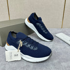 Cream Knit Ribbed Runner - Men's