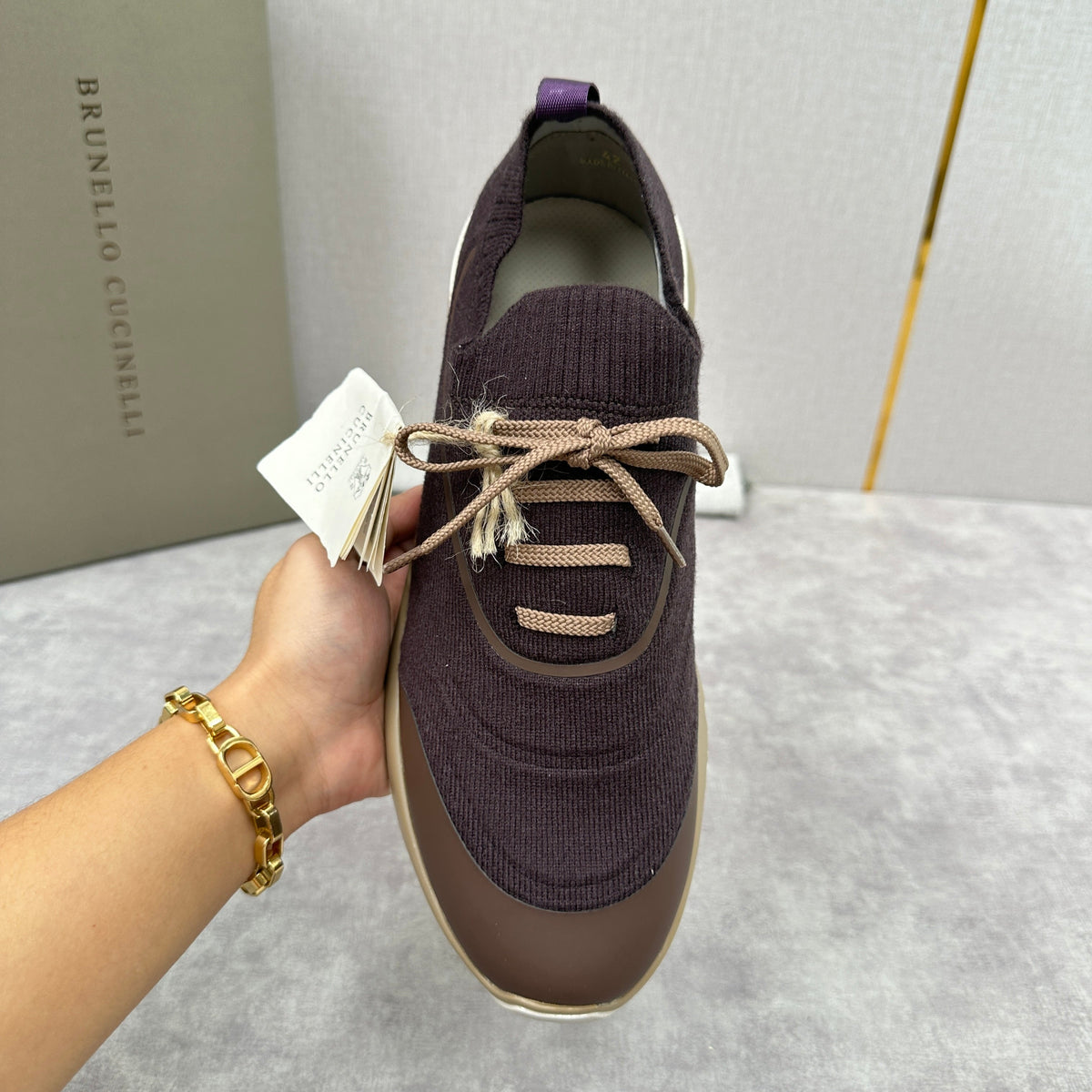 Brown Knit Lug-Sole Runner - Men's