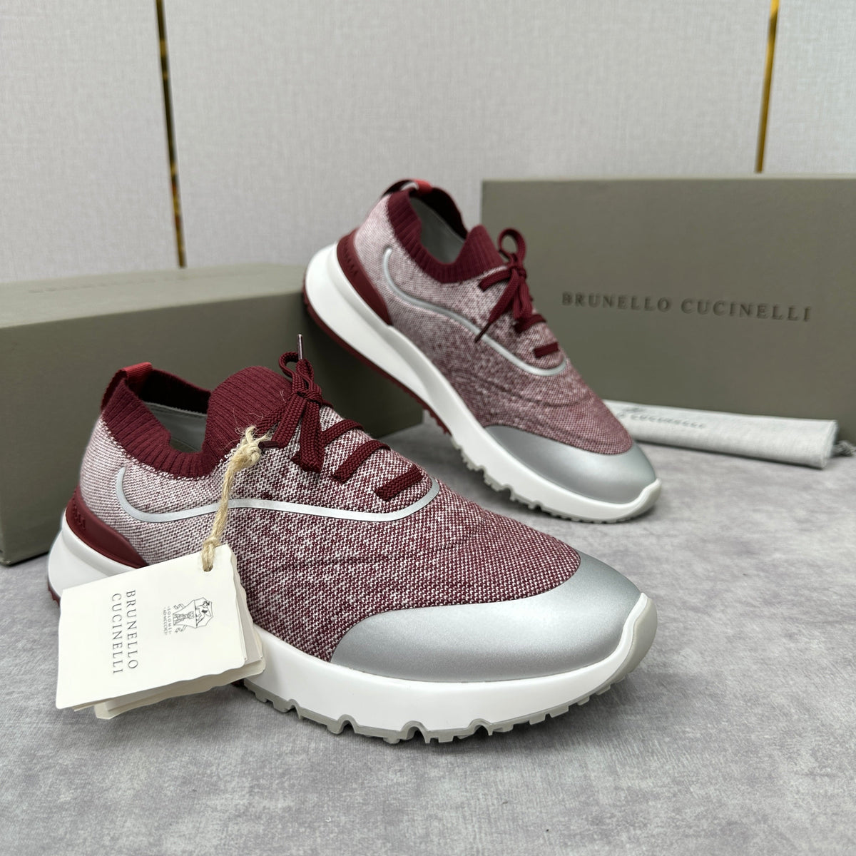 Brown Knit Lug-Sole Runner - Men's