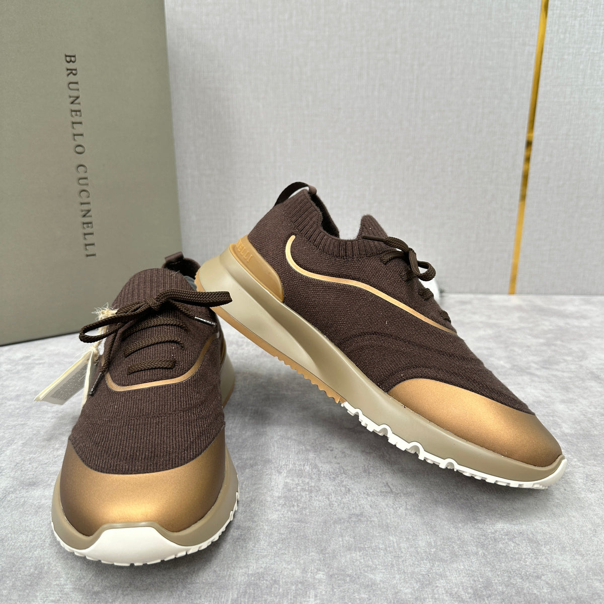 Brown Knit Lug-Sole Runner - Men's
