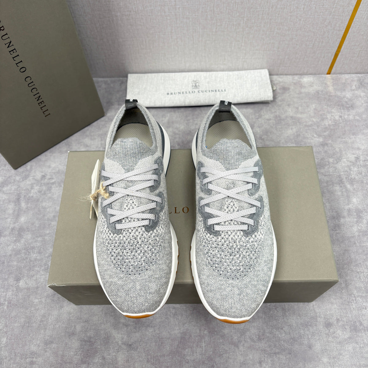 Grey Wool Lug-Sole Runner - Men's