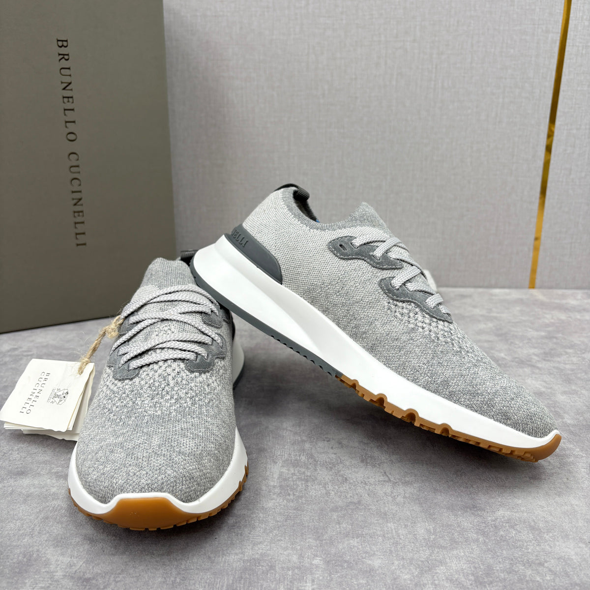Grey Wool Lug-Sole Runner - Men's