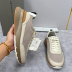 Navy Suede Panelled Runner - Men's