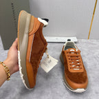 Olive Suede Panelled Runner - Men's