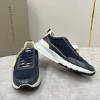 Olive Suede Panelled Runner - Men's