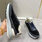 Navy Suede Panelled Runner - Men's