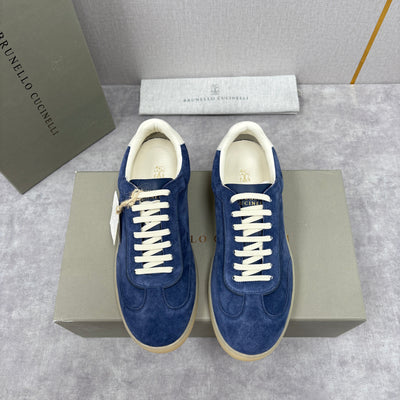 Navy Suede Cupsole Low-Top - Men's