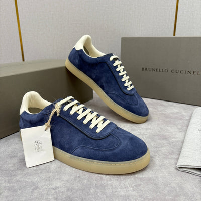 Navy Suede Cupsole Low-Top - Men's