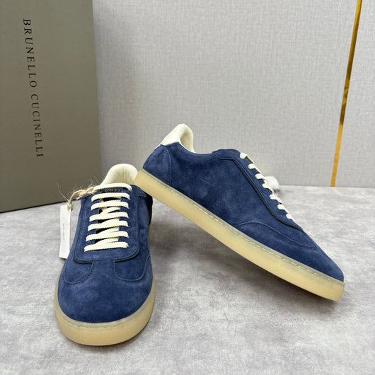 Navy Suede Cupsole Low-Top - Men's