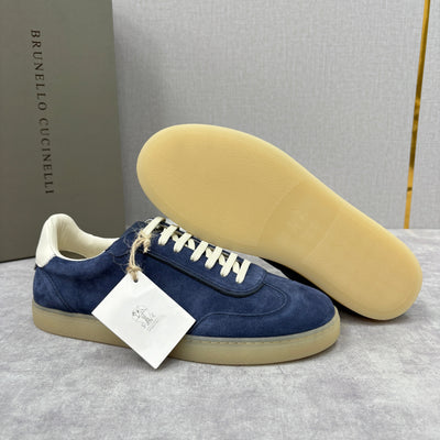 Navy Suede Cupsole Low-Top - Men's