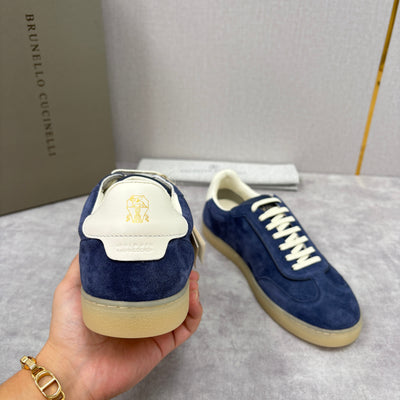 Navy Suede Cupsole Low-Top - Men's