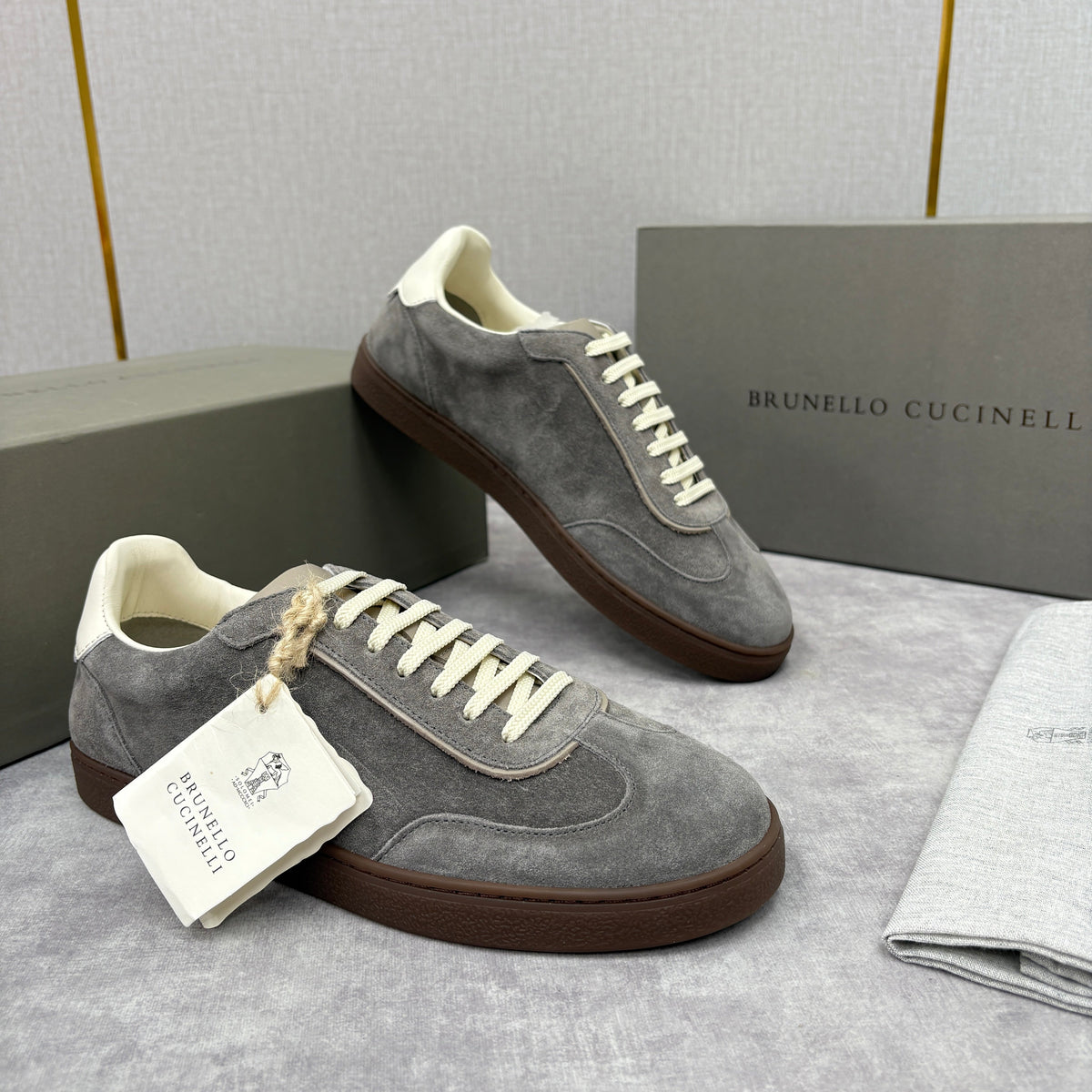 Navy Suede Cupsole Low-Top - Men's
