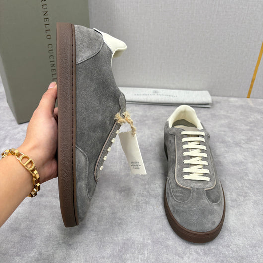 Navy Suede Cupsole Low-Top - Men's