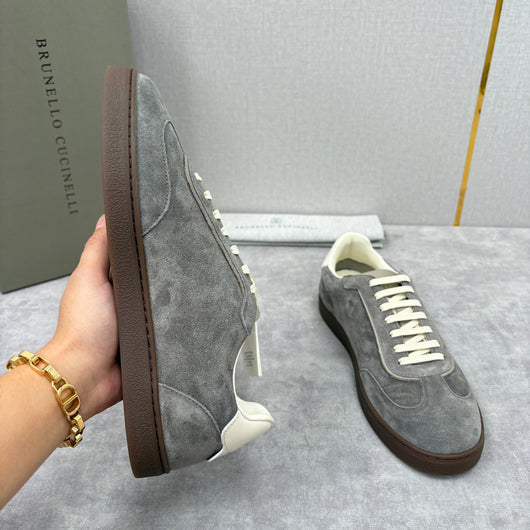 Navy Suede Cupsole Low-Top - Men's