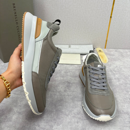 Grey Nylon Lug-Sole Runner - Men's