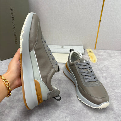 Grey Nylon Lug-Sole Runner - Men's