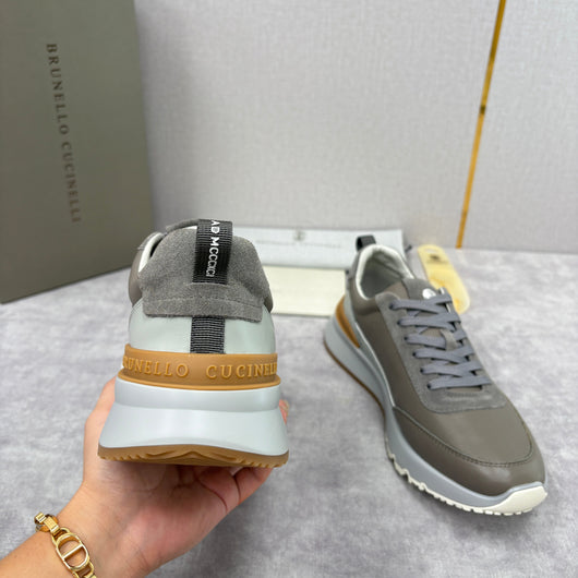 Grey Nylon Lug-Sole Runner - Men's