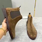 Camel Suede Plain Chelsea Boot - Men's