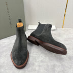 Camel Suede Plain Chelsea Boot - Men's