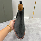Camel Suede Plain Chelsea Boot - Men's