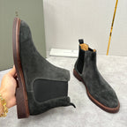 Camel Suede Plain Chelsea Boot - Men's