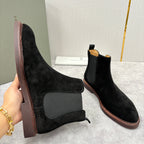 Camel Suede Plain Chelsea Boot - Men's