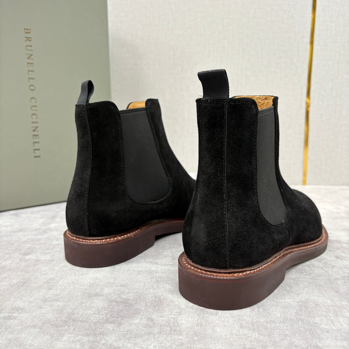 Camel Suede Plain Chelsea Boot - Men's