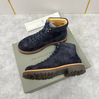 Brown Suede Plain Lace-Up Boot - Men's