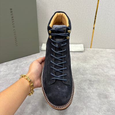 Brown Suede Plain Lace-Up Boot - Men's
