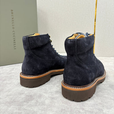 Brown Suede Plain Lace-Up Boot - Men's