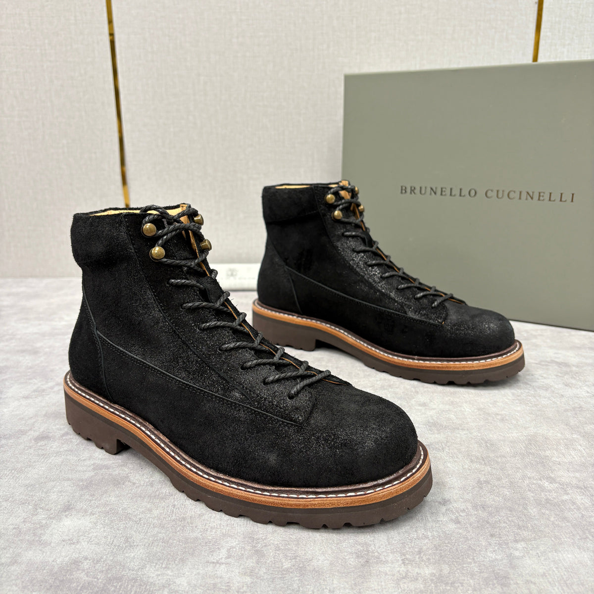 Brown Suede Hiker Lace-Up Boot - Men's