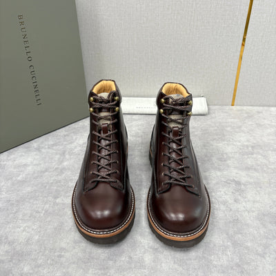 Brown Leather Hiker Lace-Up Boot - Men's